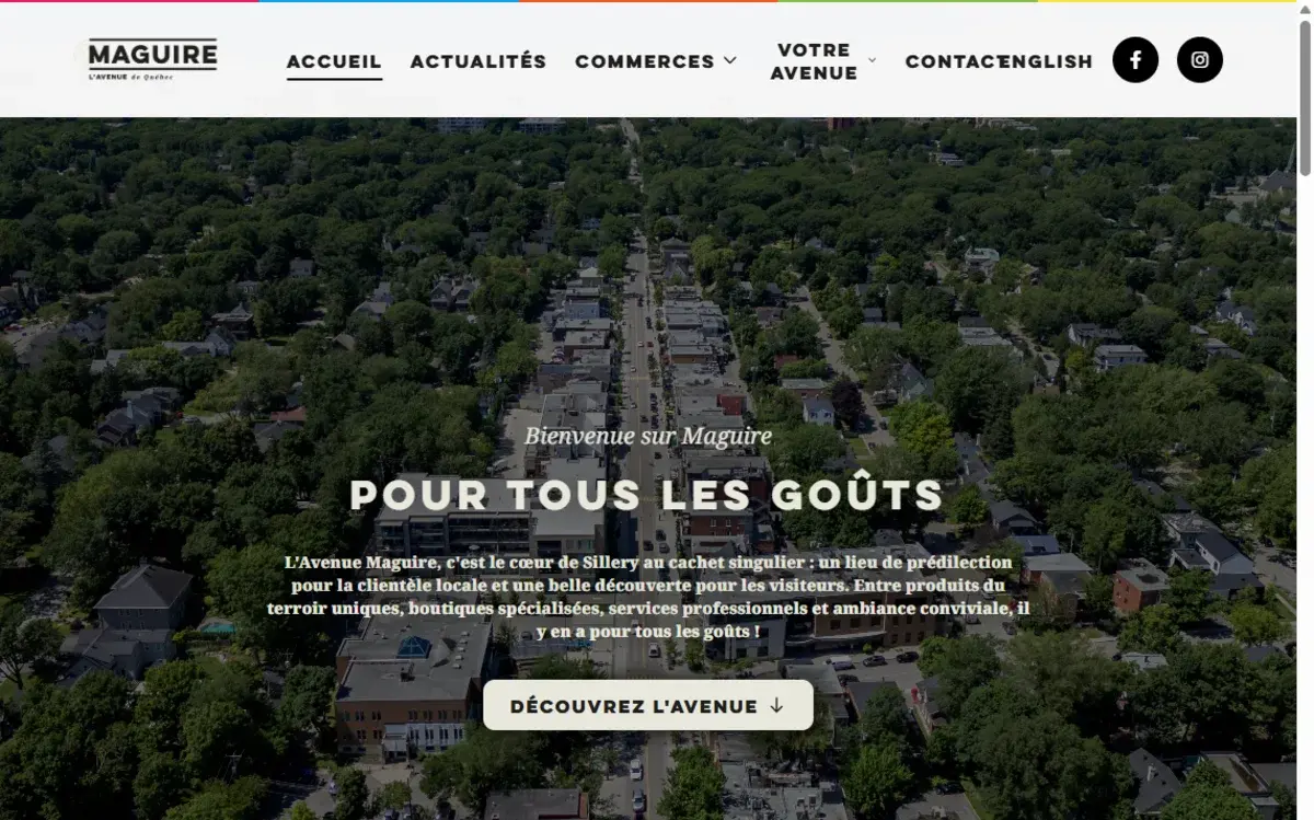 Avenue Maguire website homepage preview