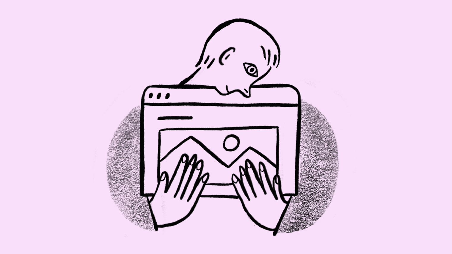Illustration d'un site web fait à la main par rapport à un créateur de site web
